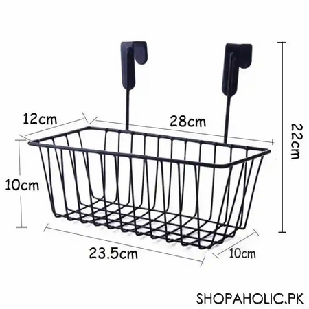 over the cabinet hanging iron storage basket for kitchen and bathroom image2