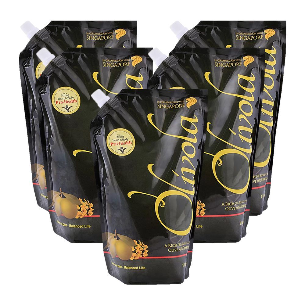 Mezan Olivola Oil, 1 Liter Each, 5-Pack - Main Image