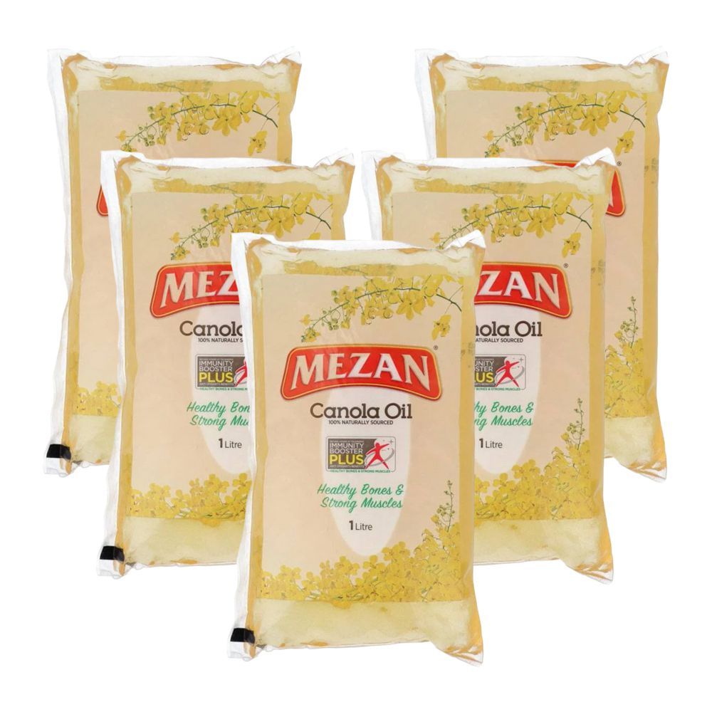 Mezan Canola Oil, 1 Liter Each, 5-Pack - Main Image