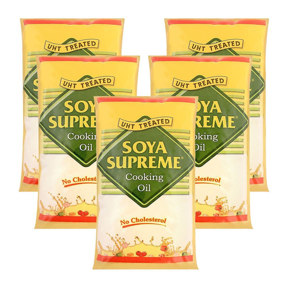 Soya Supreme Cooking Oil, 1 Liter Each, 5-Pack - Main Image