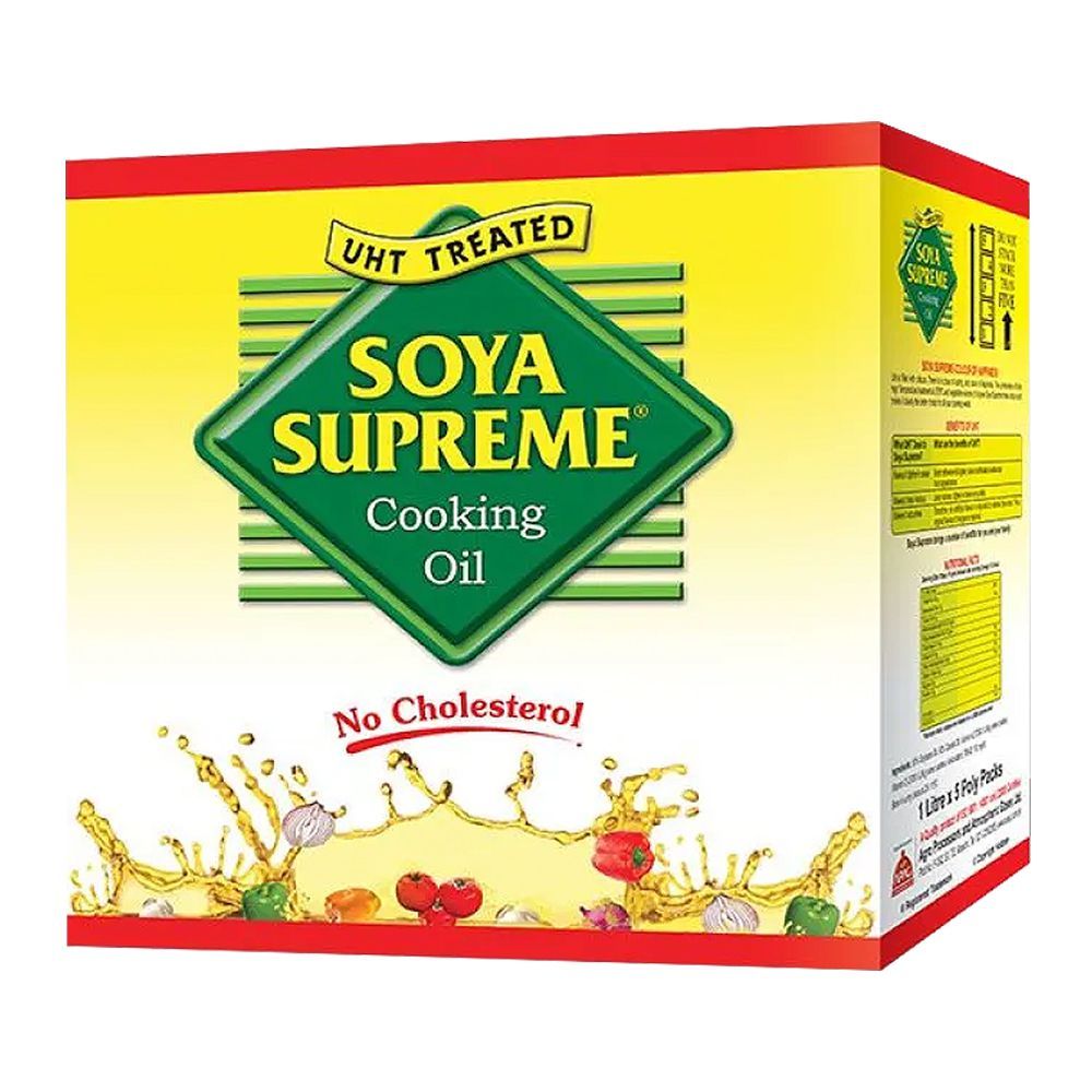 Soya Supreme Cooking Oil, 1 Liter Each, 5-Pack - Image 2