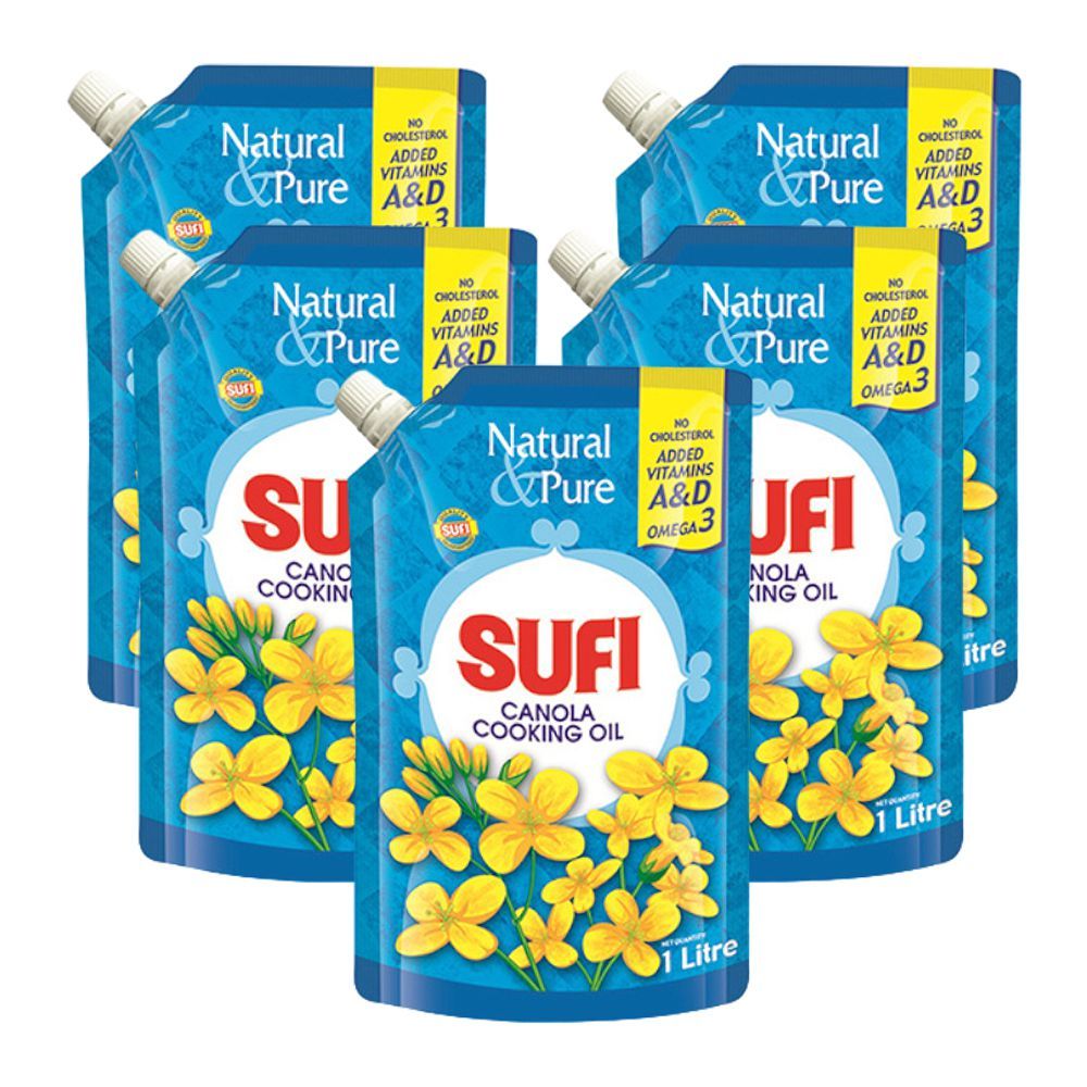 Sufi Canola Oil, 1 Liter Each, 5-Pack - Main Image