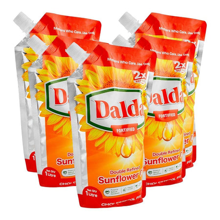 Dalda Sunflower Oil, 1 Liter Each, 5-Pack - Main Image