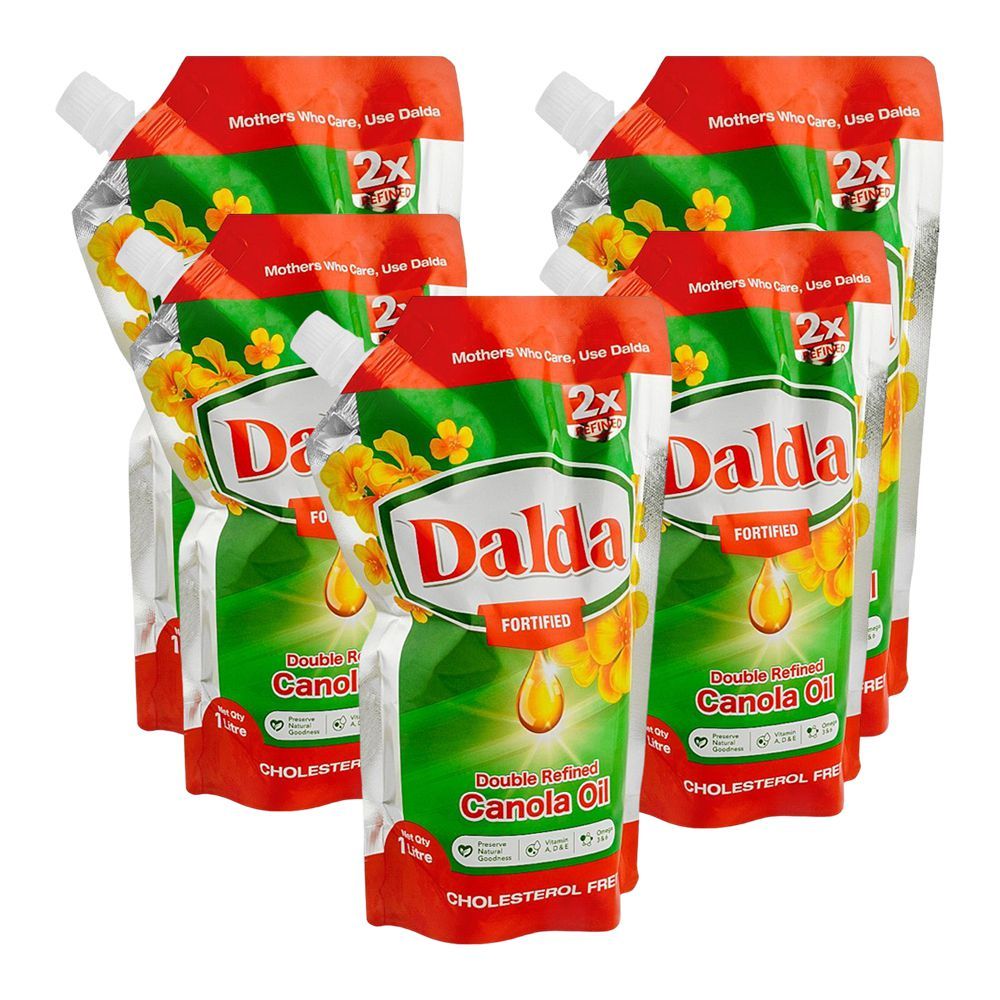 Dalda Canola Oil, 1 Liter Each, 5-Pack - Main Image