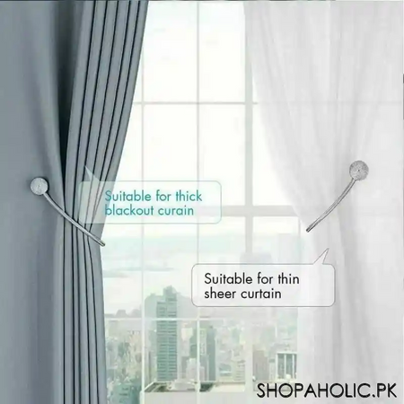 (pack of 2) curtain magnetic tie rope image2