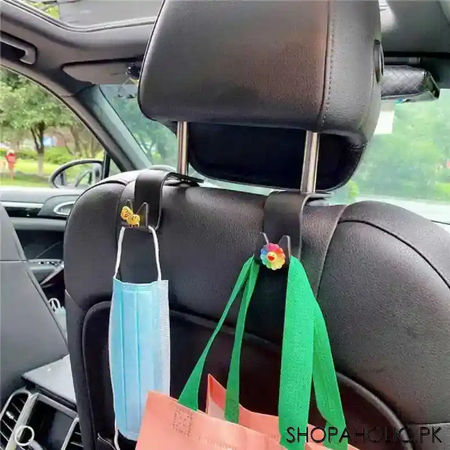 (pack of 2) universal car back seat hooks with logo image4