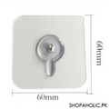 (Pack of 2) Wall Mounted Self Adhesive Transparent Screw Hook