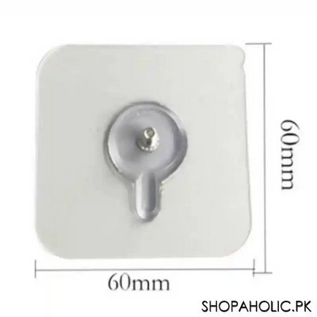 (pack of 2) wall mounted self adhesive transparent screw hook image4