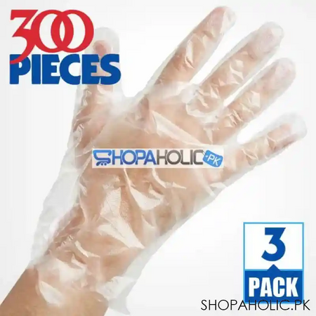 pack of 3 eco friendly polythene disposable kitchen gloves (300 pcs) image2