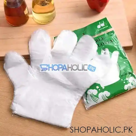pack of 3 eco friendly polythene disposable kitchen gloves (300 pcs) image3