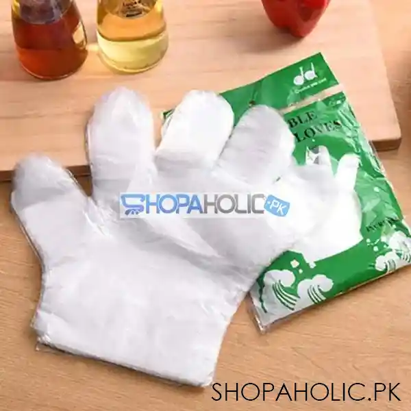 pack of 3 eco friendly polythene disposable kitchen gloves (300 pcs) image3