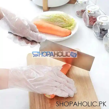 pack of 3 eco friendly polythene disposable kitchen gloves (300 pcs) image4