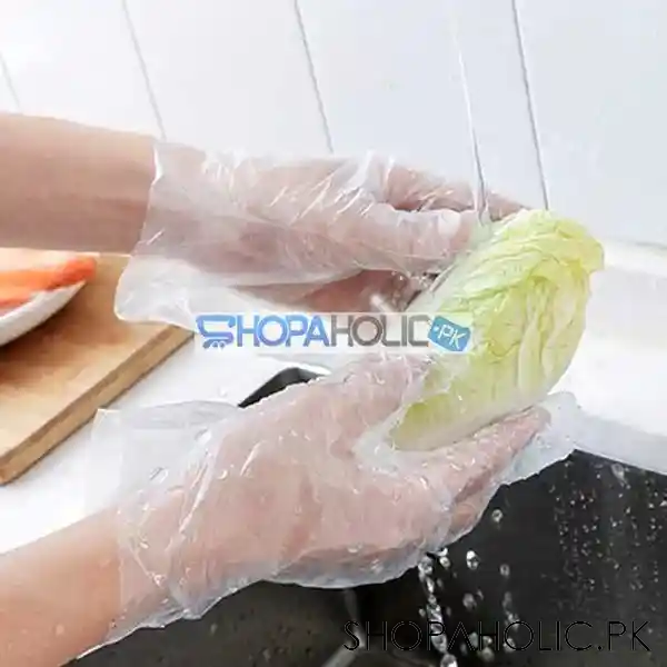 pack of 3 eco friendly polythene disposable kitchen gloves (300 pcs) image5