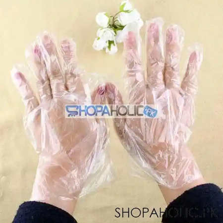 pack of 3 eco friendly polythene disposable kitchen gloves (300 pcs) main image