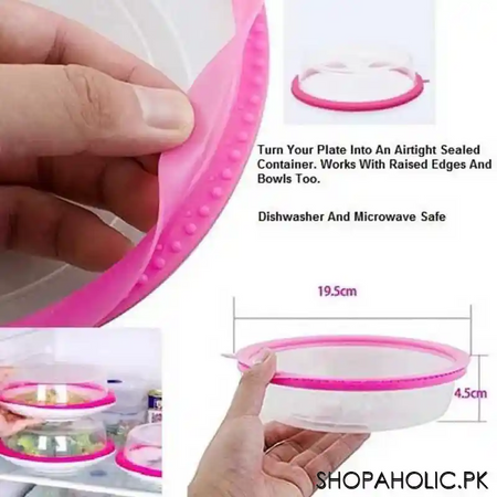 (pack of 3) foodcap airtight plate cover image2