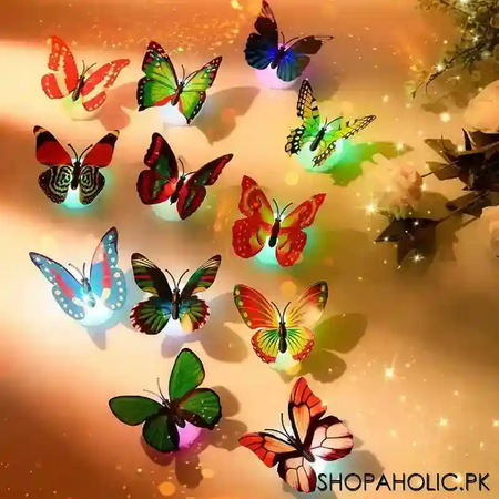(pack of 3) led 3d butterfly wall lights image2