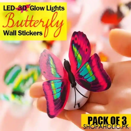 (pack of 3) led 3d butterfly wall lights main image