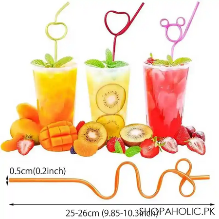 (pack of 4) crazy silly straws for kids image5
