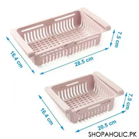 (pack of 4) imperial adjustable fridge storage tray basket image2
