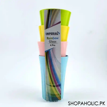 (pack of 4) imperial rainbow glass   highest quality main image