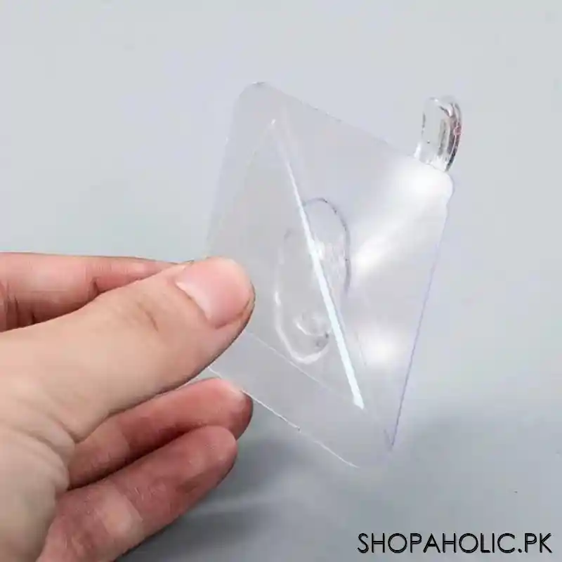(pack of 4) transparent self adhesive double hooks hanger image3