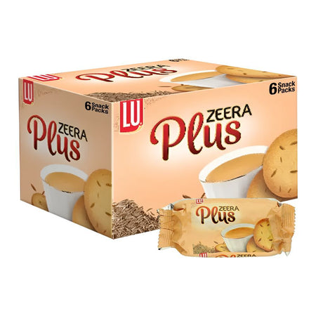 LU Zeera Plus Biscuits, 6 Snack Packs - Main Image