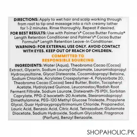 palmer's cocoa butter formula length retention shampoo, for optimal length, 400ml image3