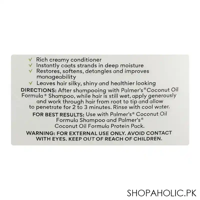 palmer's coconut oil formula with vitamin e moisture boost conditioner, for dry, damaged or color treated hair, 400ml image3