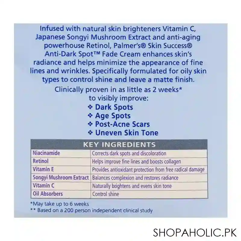 palmer's skin success fade cream oily skin 75g image3