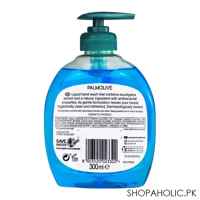 palmolive hygiene plus fresh eucalyptus antibacterial hand wash, 300ml image2