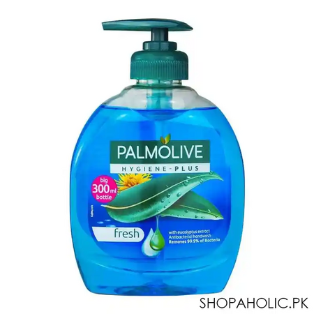 palmolive hygiene plus fresh eucalyptus antibacterial hand wash, 300ml main image