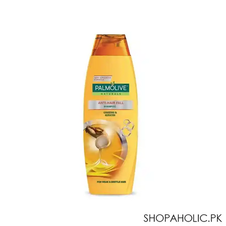palmolive naturals anti hair fall shampoo, ginseng & keratin, for weak & brittle hair, 180ml main image