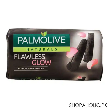palmolive naturals flawless glow soap, with charcoal powder, 145g main image