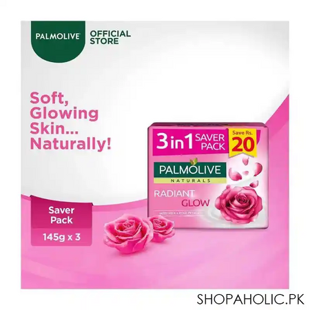 palmolive naturals glow soap, 3 in one pack, 3x145g image4
