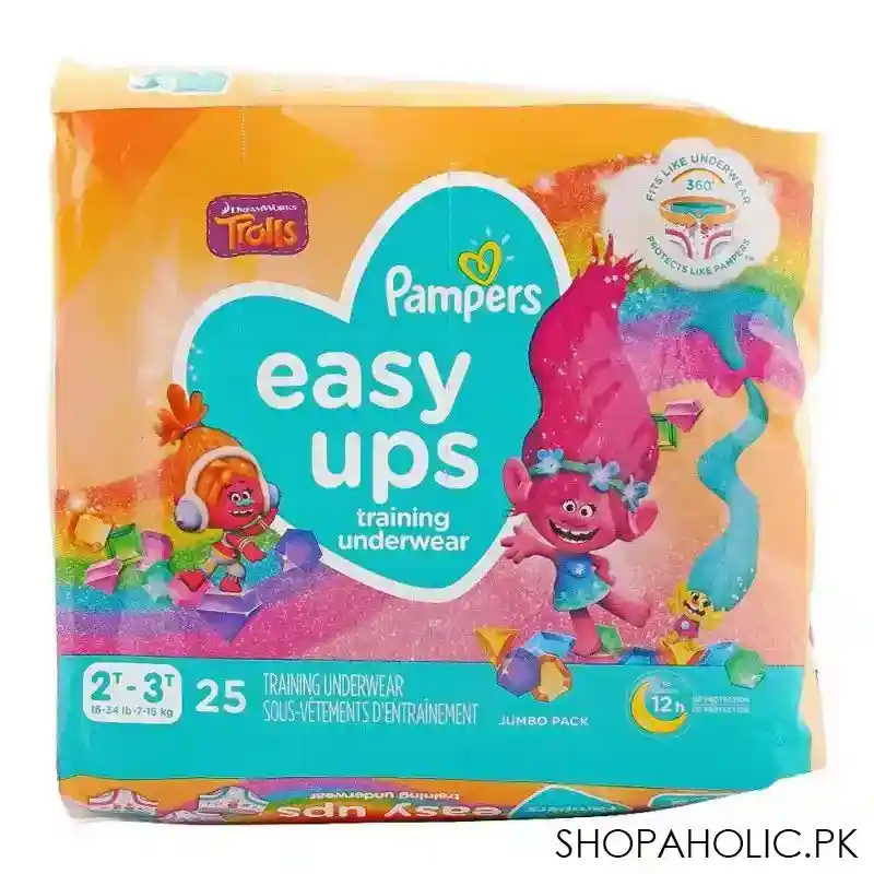 pampers easy ups boys training underwear, 2t 3t 7 15 kg, 25 pack image2