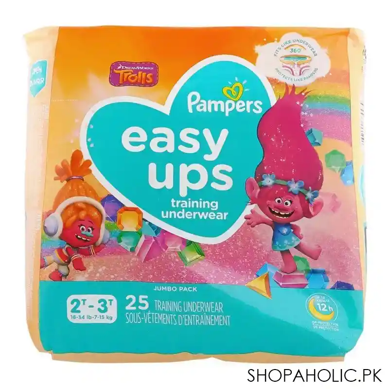 pampers easy ups boys training underwear, 2t 3t 7 15 kg, 25 pack main image