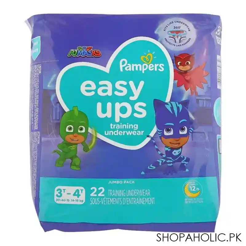pampers easy ups boys training underwear, 3t 4t 14 18 kg, 22 pack main image