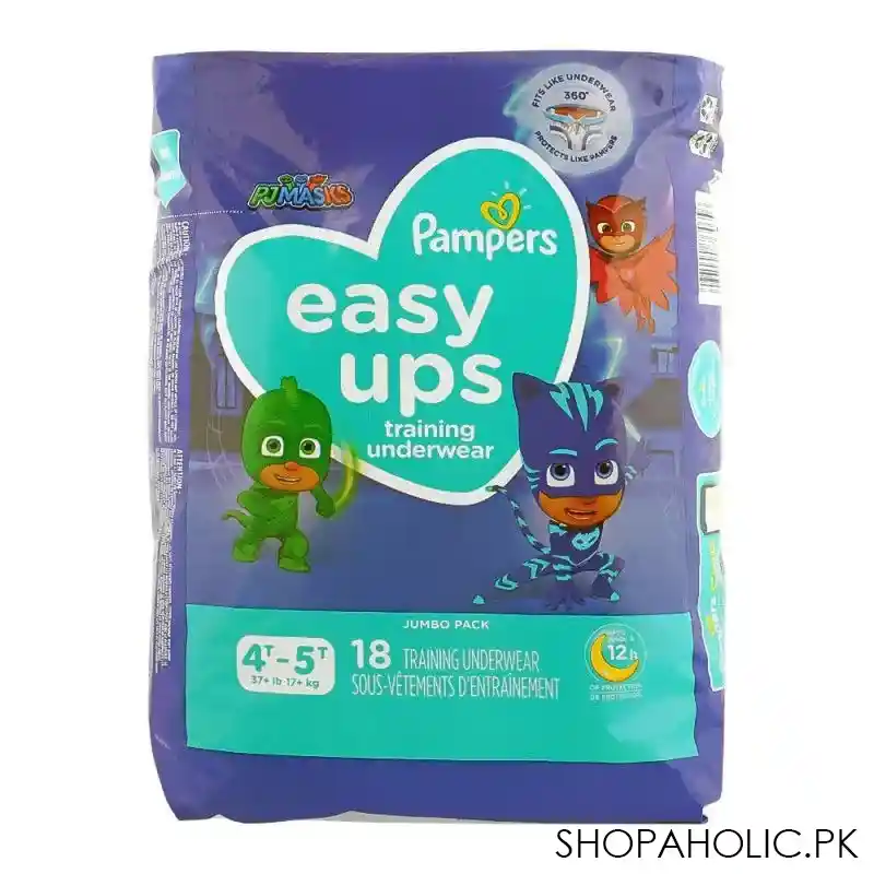 pampers easy ups boys training underwear, 4t 5t 17 kg, 18 pack main image
