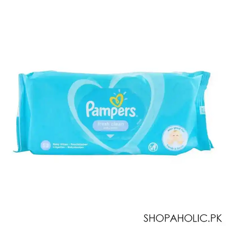 pampers fresh clean baby scent baby wipes, 52 pack main image