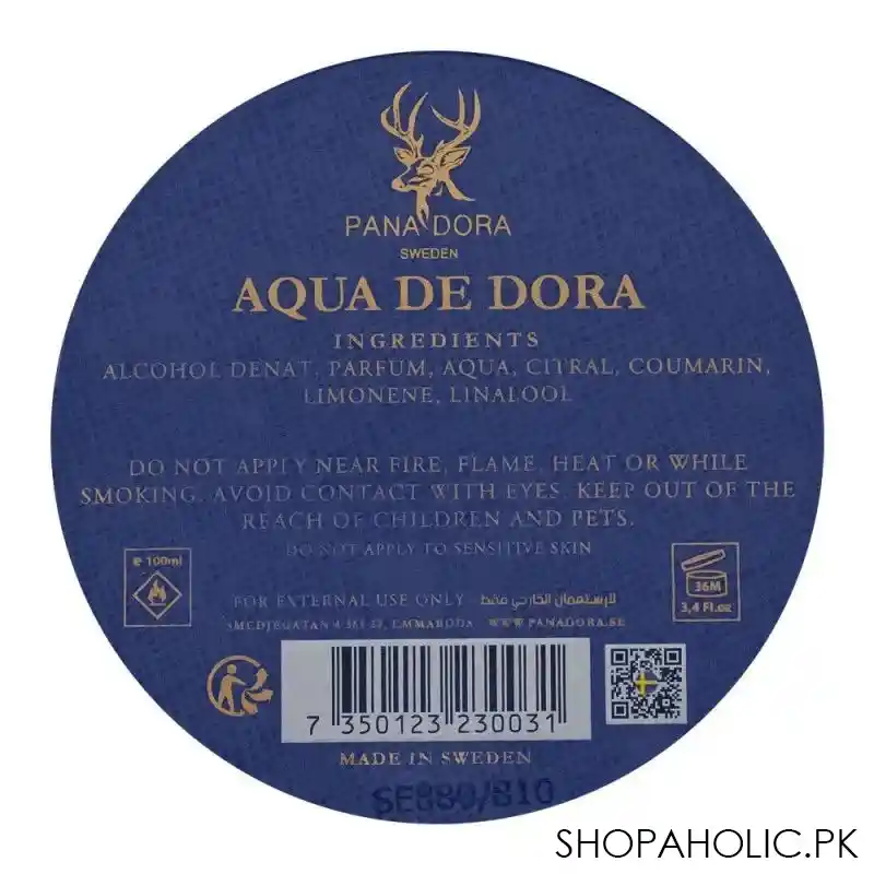 pana dora sweden aqua de dora eau de parfum for men, 100ml image4