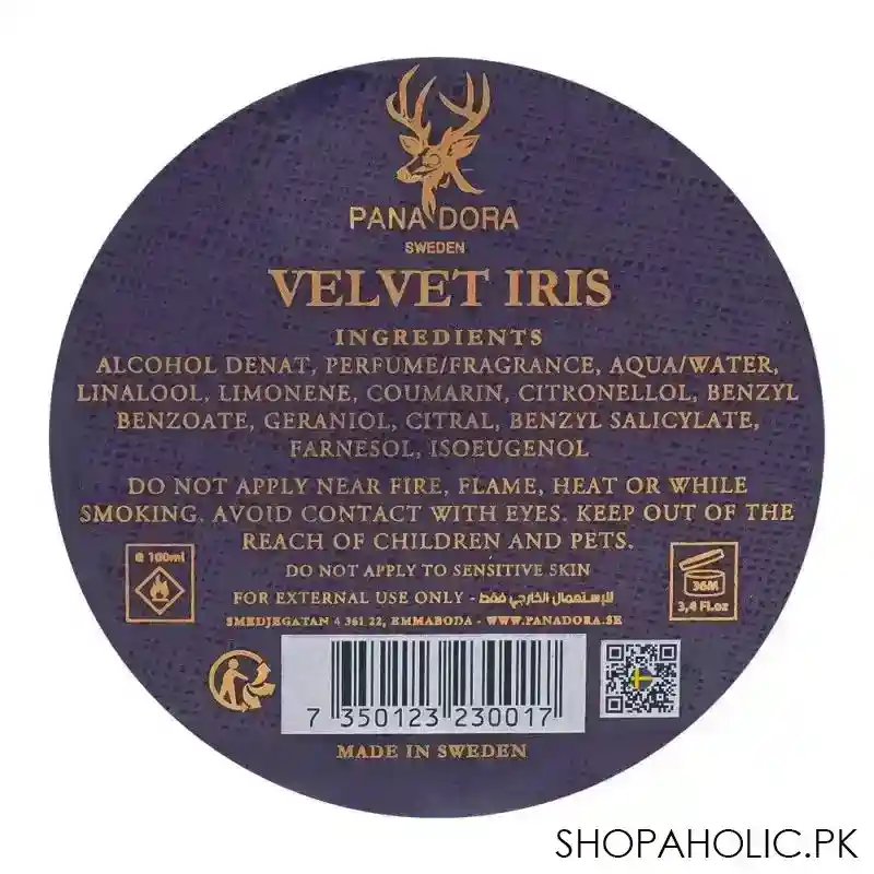 pana dora sweden velvet iris eau de parfum for men & women, 100ml image4