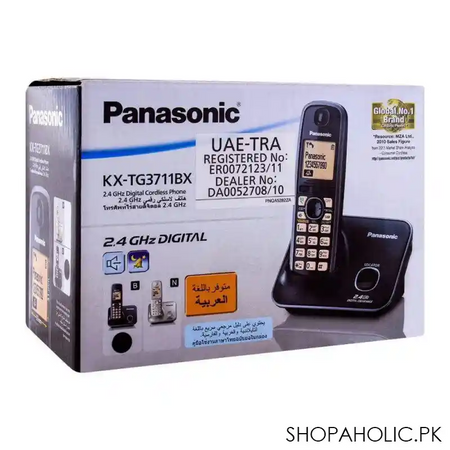 panasonic 2.4ghz digital cordless phone, black, kx tg3711bx image2