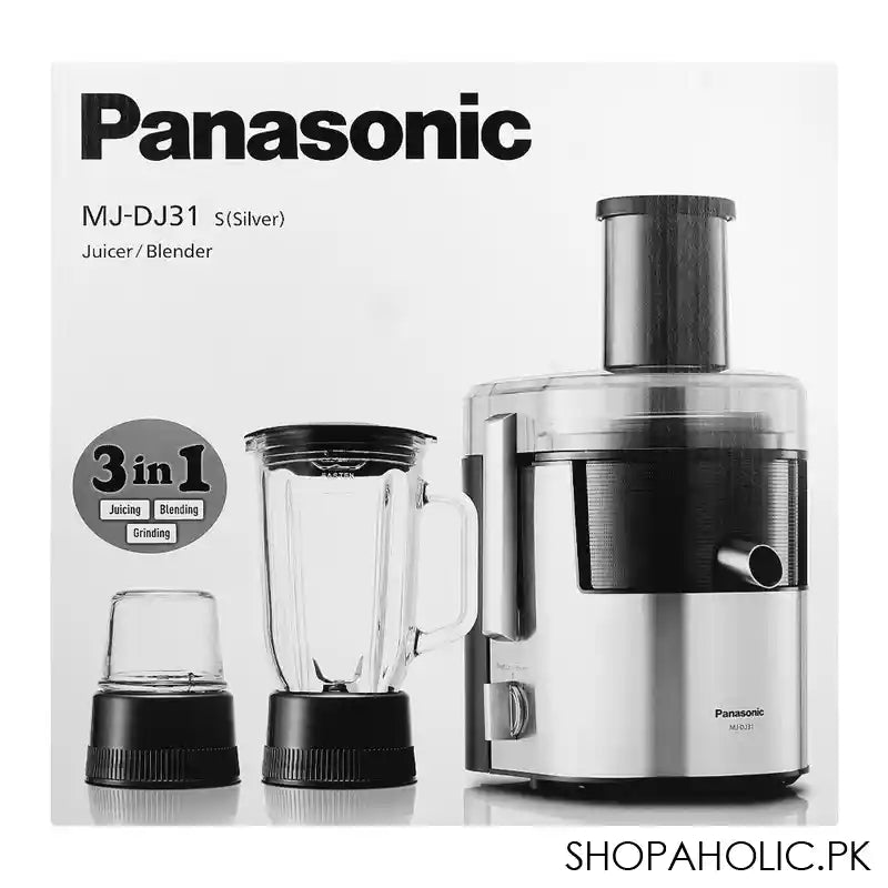 Panasonic 3-In-1 Juicer & Blender, 800W, Silver, DJ-31 - Image 2