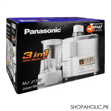 Panasonic 3 In 1 Juicer, Blender & Mill, 1-Litre Glass Container, 230W, MJ-J176P - Image 3