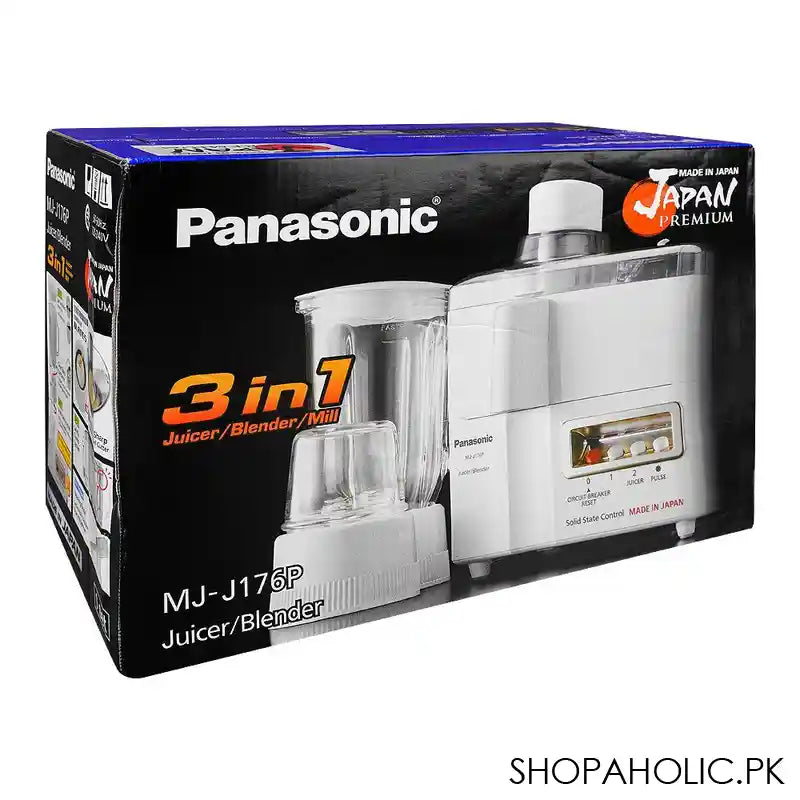Panasonic 3 In 1 Juicer, Blender & Mill, 1-Litre Glass Container, 230W, MJ-J176P - Image 3