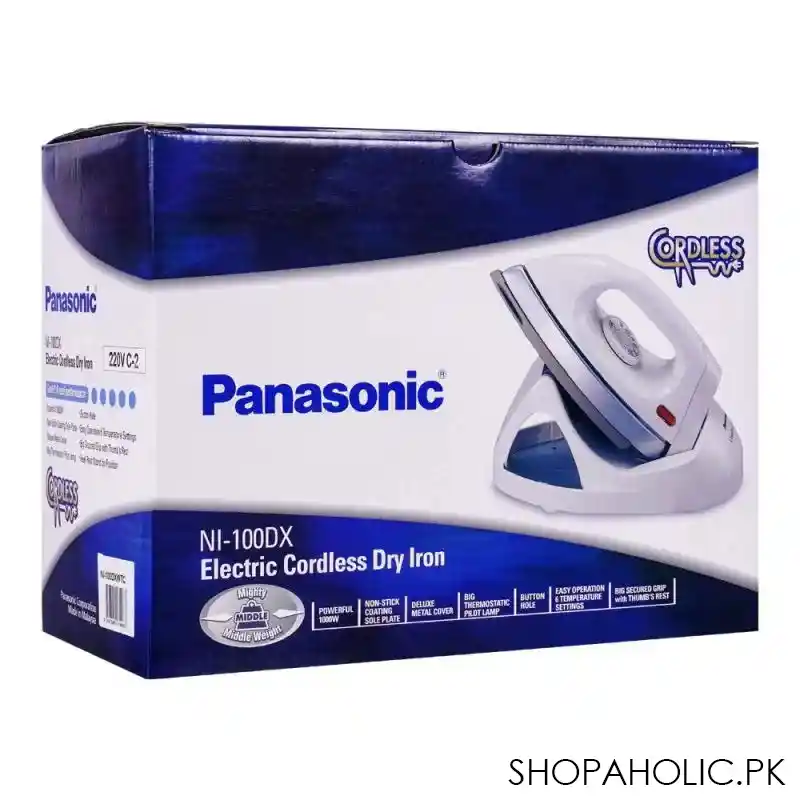 panasonic electric cordless dry iron, 1000w, ni 100dx image2