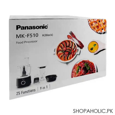 panasonic food processor 9 in 1, 800w, k black, mk f510ktz image2