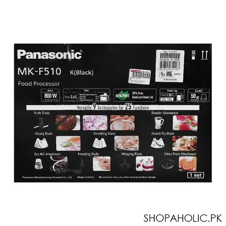 panasonic food processor 9 in 1, 800w, k black, mk f510ktz image5