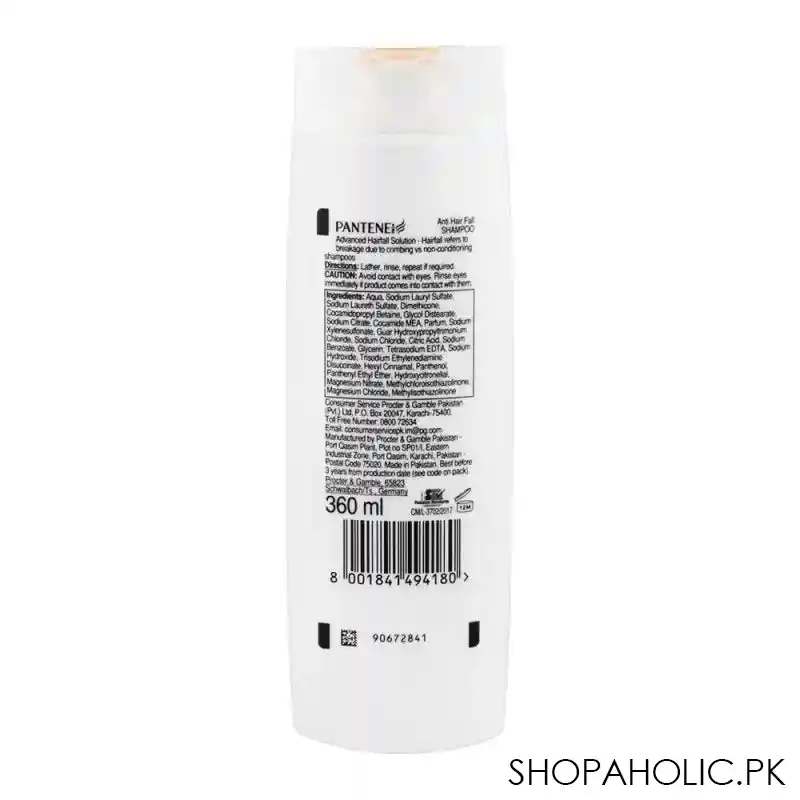 pantene pro v advanced hairfall solution anti hairfall shampoo, 360ml image2