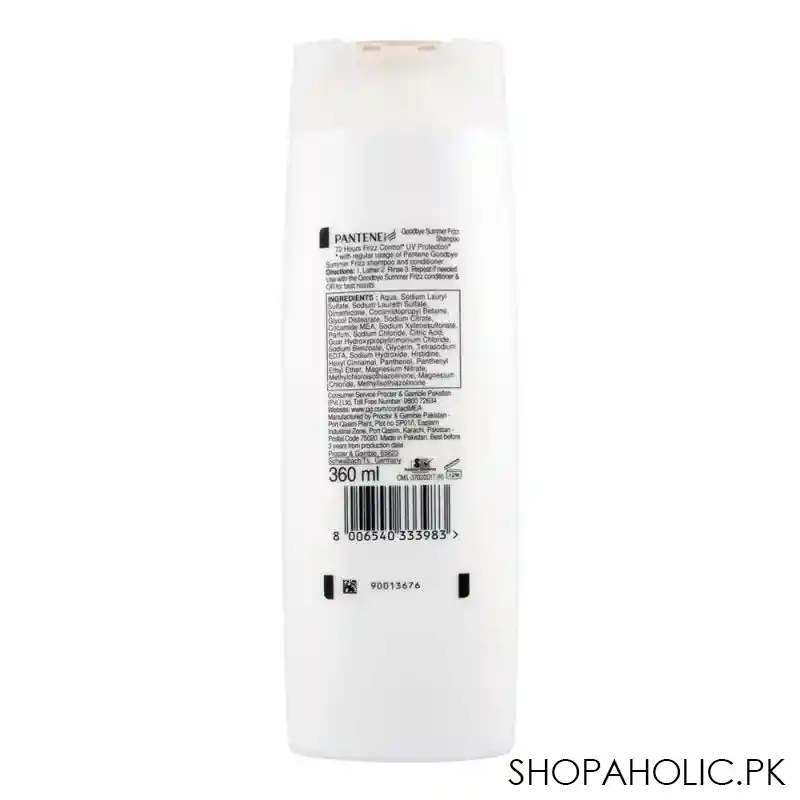pantene pro v goodbye summer frizz shampoo, 360ml image2